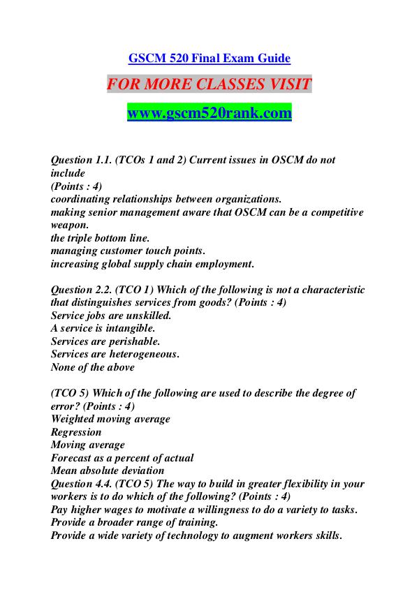 GSCM 520 RANK Keep Learning /gscm520rank.com GSCM 520 RANK Keep Learning /gscm520rank.com