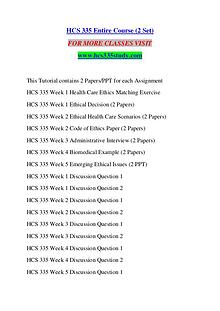 HCS 335 STUDY Keep Learning /hcs335study.com