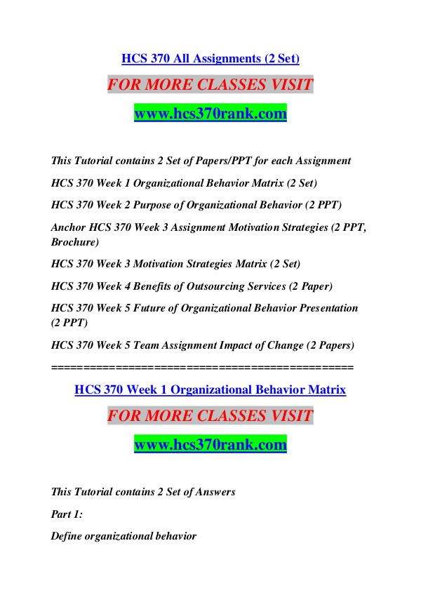 HCS 370 RANK Keep Learning /hcs370rank.com HCS 370 RANK Keep Learning /hcs370rank.com