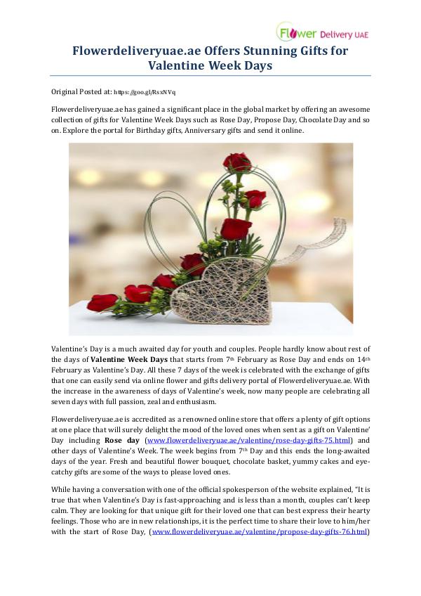 Flowerdeliveryuae.ae Offers Stunning Gifts for Valentine Week Days Flowerdeliveryuae.ae Offers Stunning Gifts for Val