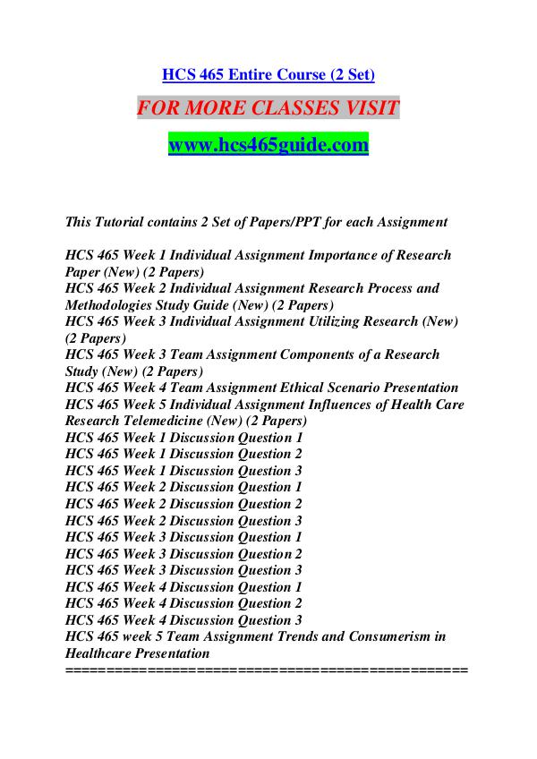 HCS 465 GUIDE Keep Learning /hcs465guide.com HCS 465 GUIDE Keep Learning /hcs465guide.com