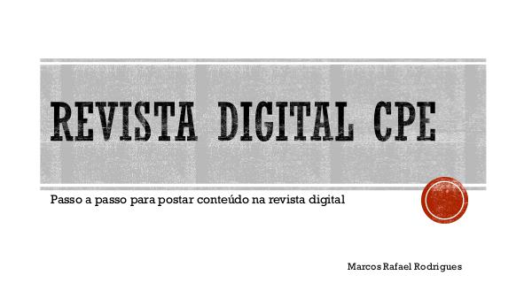 Passo a passo Revista digital CPE