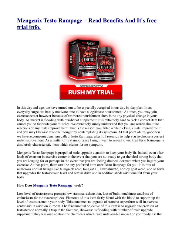 Mengenix Testo Rampage – Read Benefits And It's fr