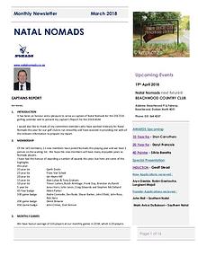 NATAL NOMADS Golf Club Monthly issue