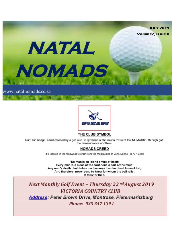 NATAL NOMADS Golf Club Monthly issue Newsletter Cotswold Downs Golf Club Volume 2 Issue