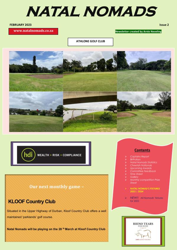 Nomads Newsletter Natal Nomads Newsletter Athlone Golf Club February 2023