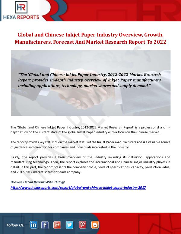 Hexa Reports Inkjet Paper Industry