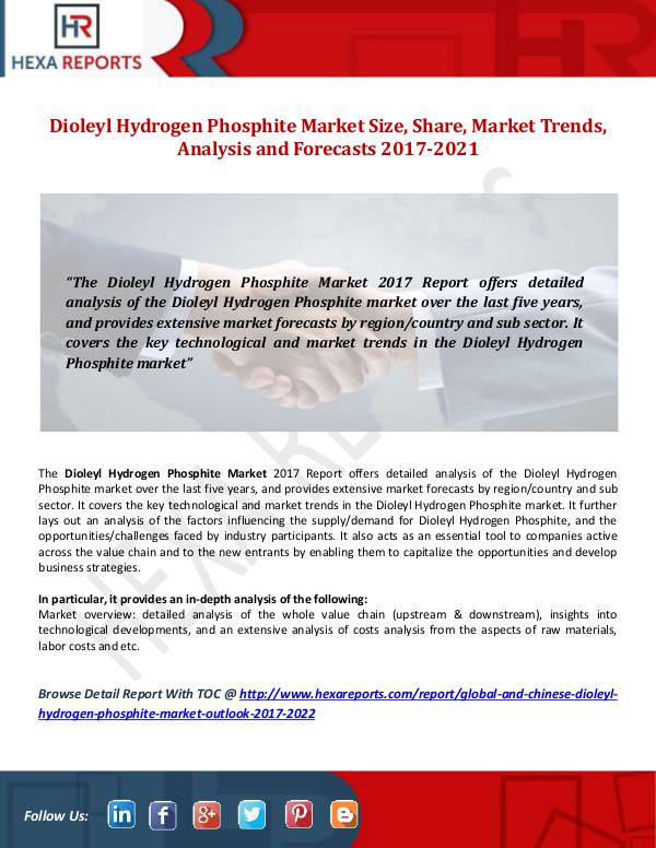 Hexa Reports Dioleyl Hydrogen Phosphite Market