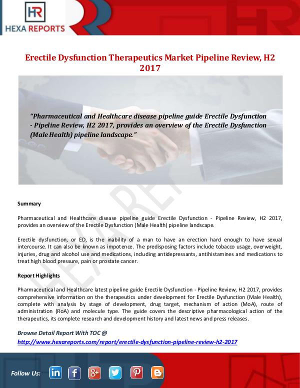 Erectile Dysfunction Therapeutics Market