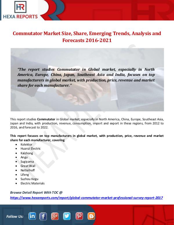 Commutator Market Size, Share, Emerging Trends, An