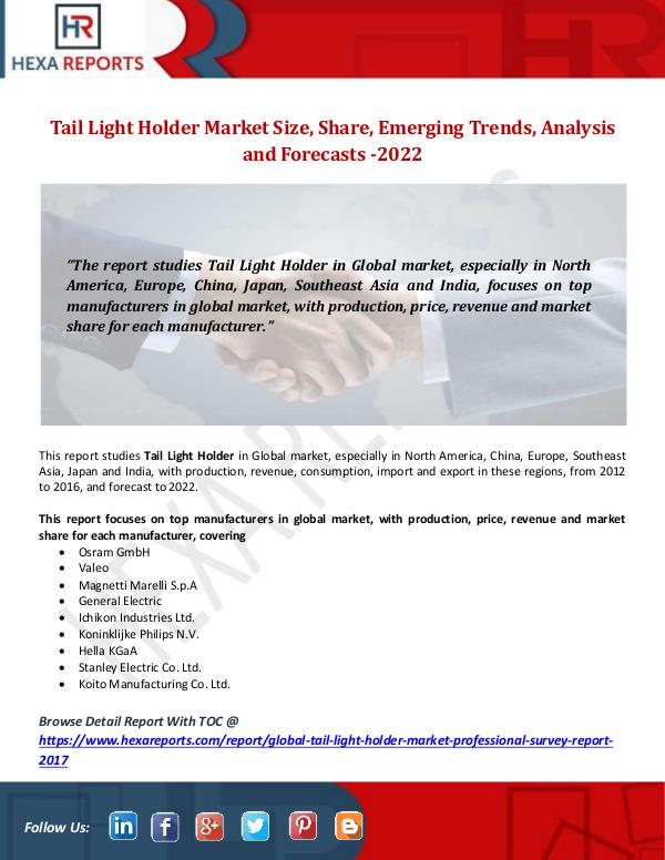 Tail Light Holder Market Size, Share, Emerging Tre