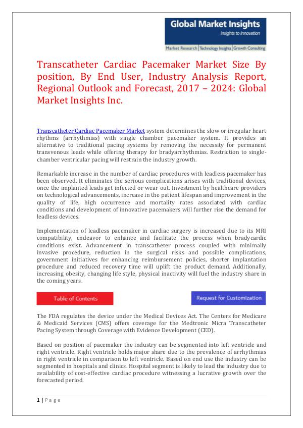 Transcatheter Cardiac Pacemaker Market