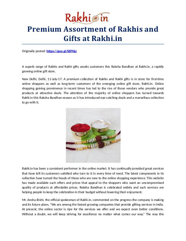 Premium Assortment of Rakhis and Gifts at Rakhi.in