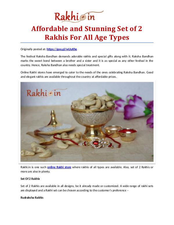 Affordable and Stunning Set of 2 Rakhis For All