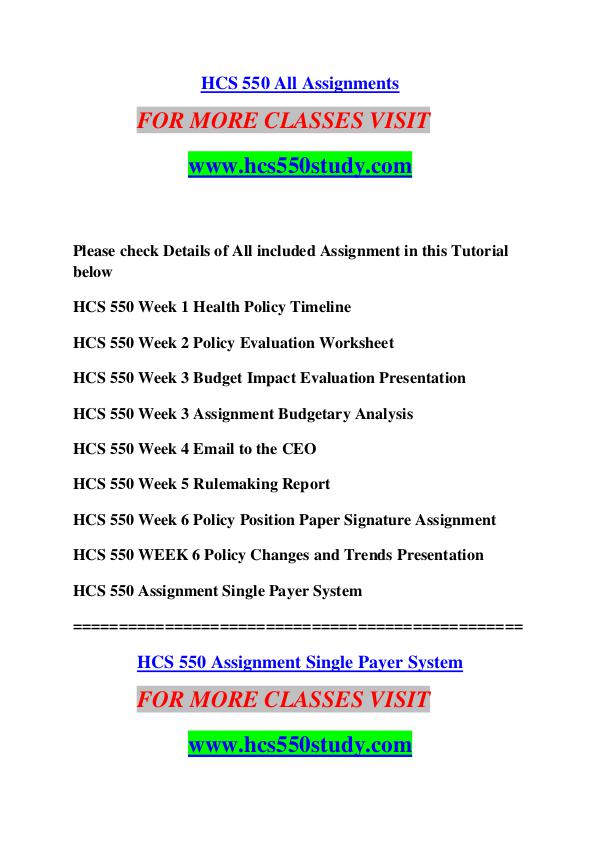 HCS 550 STUDY Keep Learning /hcs550study.com HCS 550 STUDY Keep Learning /hcs550study.com