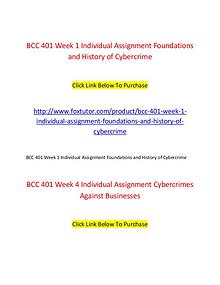 BCC 401 All Assignments