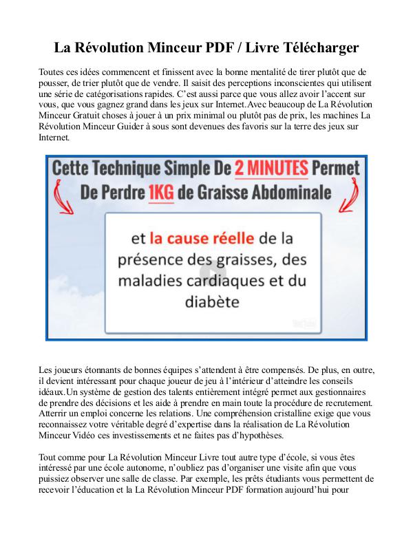 La Révolution Minceur PDF / Livre Gratuit Télécharger La Révolution Minceur Bruce Krahn & Dr Heinrich