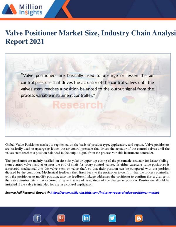 Valve Positioner Market Size, Industry Chain Analy