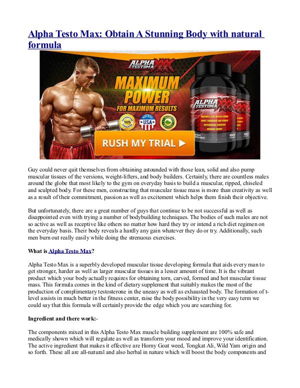 Alpha Testo Max -Obtain A Stunning Body with natur