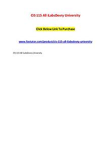 CIS 115 All iLabsDevry University