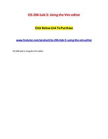 CIS 206 iLab 5 Using the Vim editor