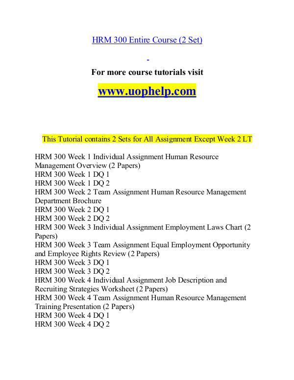 HRM 300 help Minds Online/uophelp.com HRM 300 help Minds Online/uophelp.com