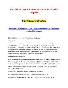 CIS 336 iLab 1 Normal Forms and Entity Relationship Diagrams