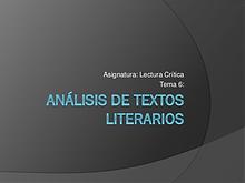 ANALISIS DE TEXTOS LITERARIOS