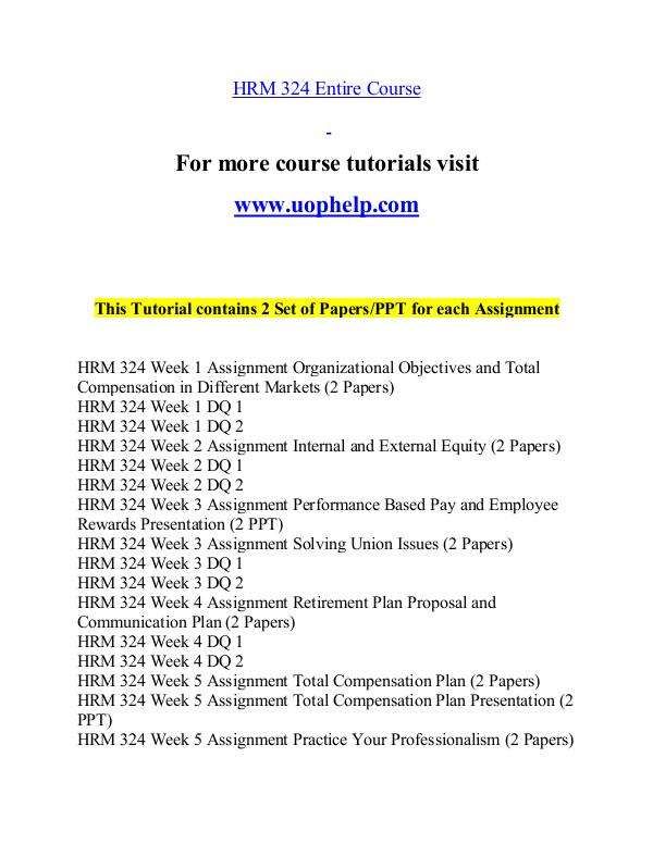 HRM 324 help Minds Online/uophelp.com HRM 324 help Minds Online/uophelp.com