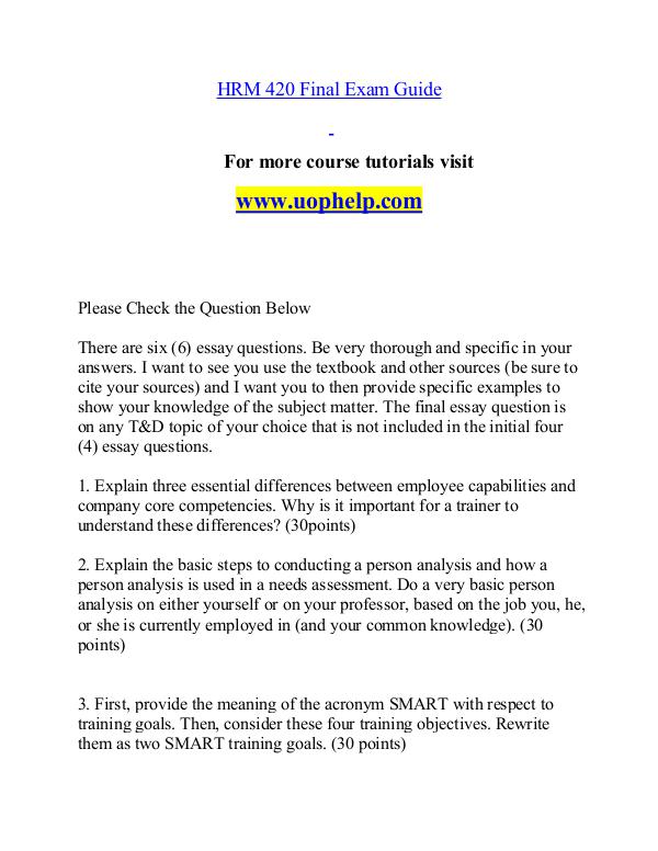 HRM 420 D help Minds Online/uophelp.com HRM 420 D help Minds Online/uophelp.com