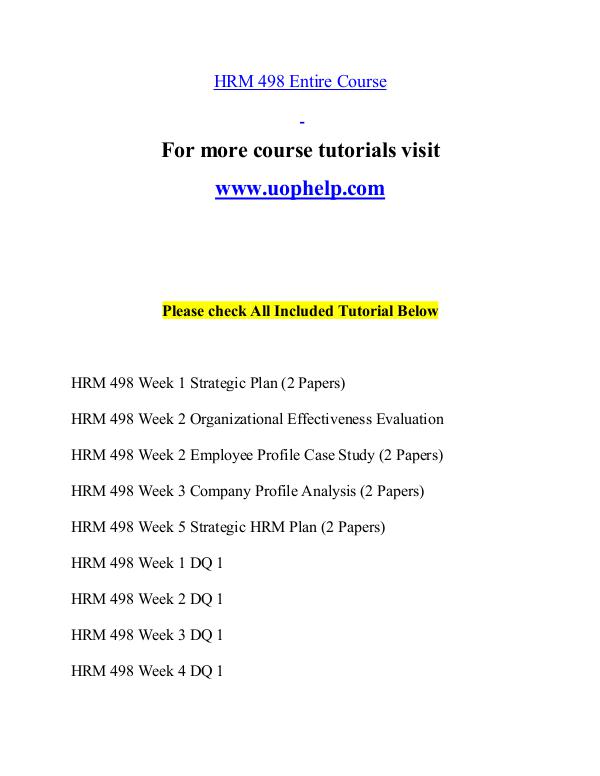 HRM 498 help Minds Online/uophelp.com HRM 498 help Minds Online/uophelp.com