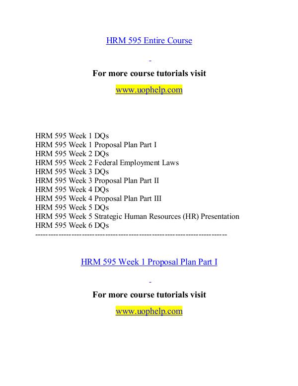 HRM 595 help Minds Online/uophelp.com HRM 595 help Minds Online/uophelp.com