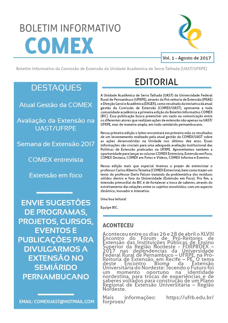 BOLETIM INFORMATIVO COMEX Volume 1