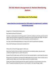 CIS 555 Week 6 Assignment 3 Patient Monitoring System