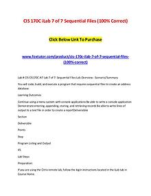 CIS 170C iLab 7 of 7 Sequential Files (100% Correct)