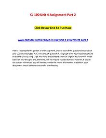 CJ 100 Unit 4 Assignment Part 2