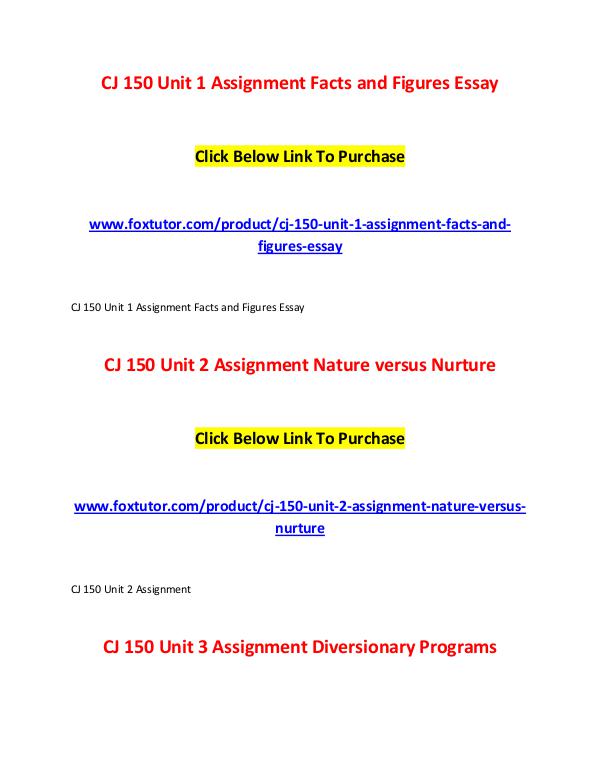 CJ 150 All Assignments CJ 150 All Assignments