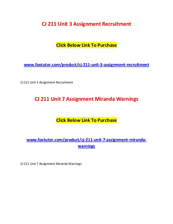 CJ 211 All Assignments CJ 211 All Assignments