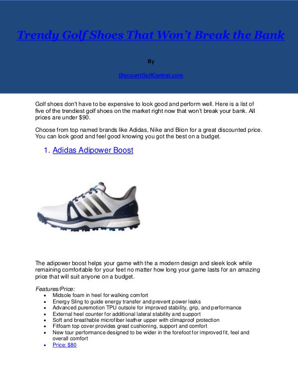 Discount Golf Central Trendiest Shoes that won tbreak the bank