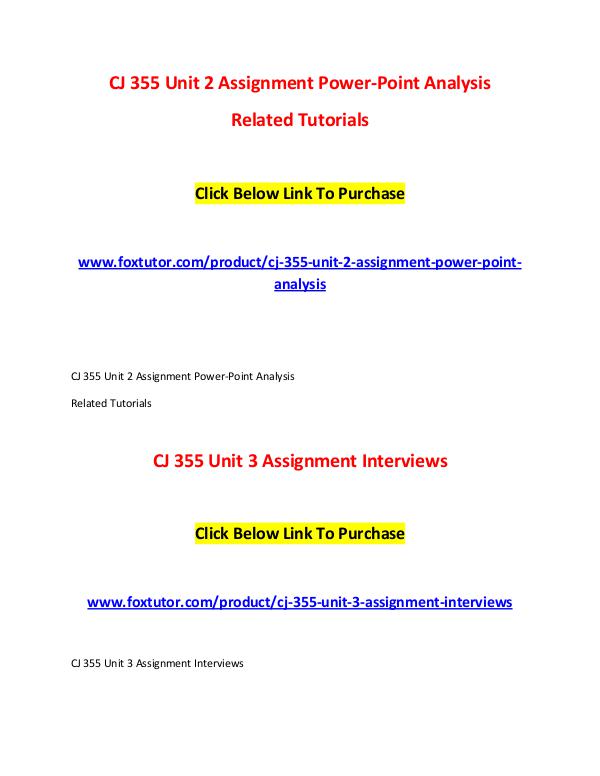 CJ 355 All Assignments CJ 355 All Assignments