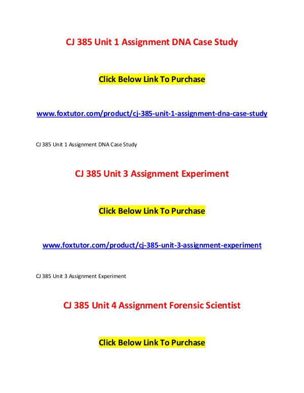 CJ 385 All Assignments CJ 385 All Assignments