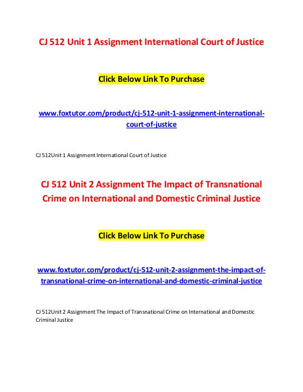 CJ 512 All Assignments CJ 512 All Assignments