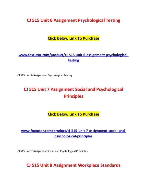 CJ 515 All Assignments CJ 515 All Assignments