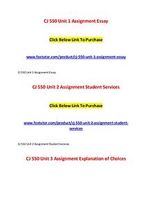 CJ 550 All Assignments