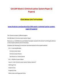 CJA 204 Week 1 Criminal Justice System Paper (2 Papers)