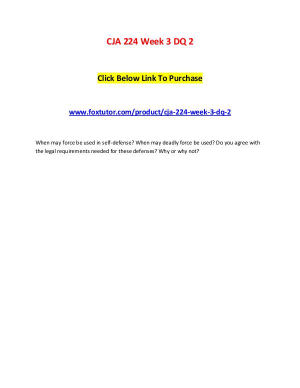 CJA 224 Week 3 DQ 2 CJA 224 Week 3 DQ 2