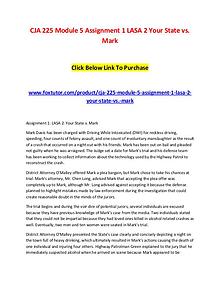 CJA 225 Module 5 Assignment 1 LASA 2 Your State vs. Mark