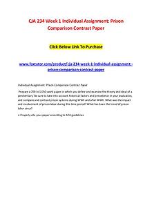 CJA 234 Week 1 Individual Assignment Prison Comparison Contrast Paper