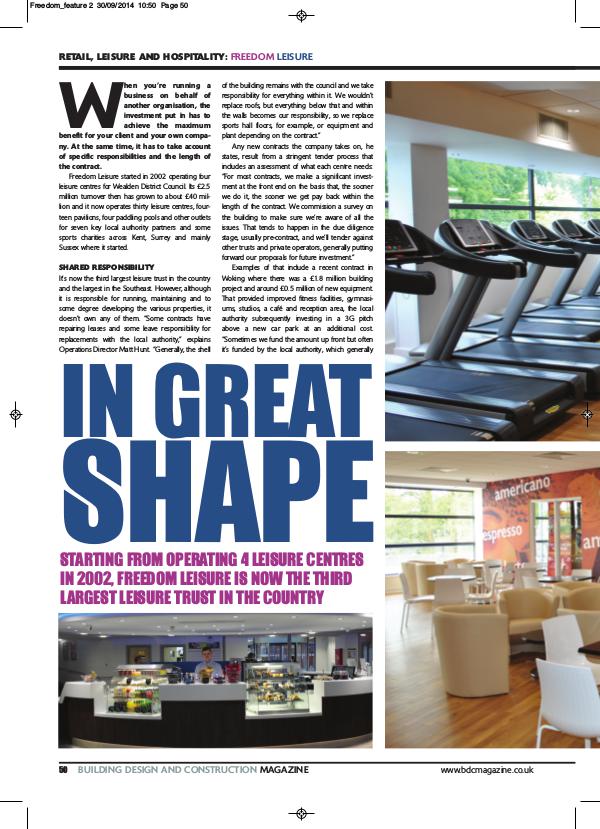 Freedom Leisure - BDC Magazine Freedom Leisure - BDC Magazine