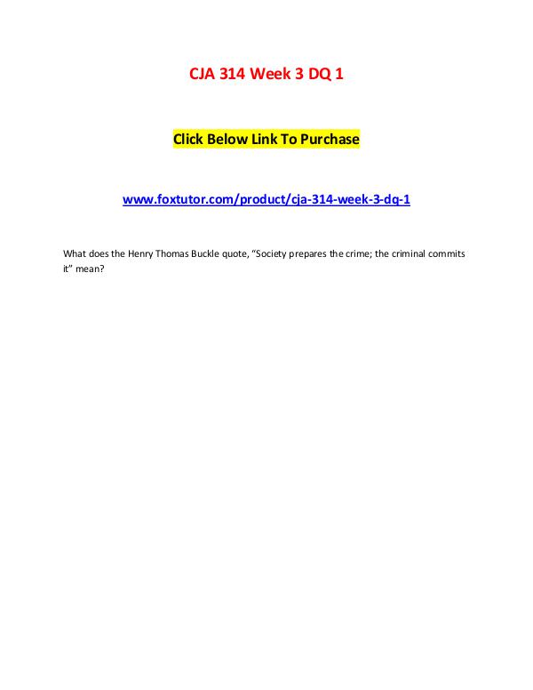 CJA 314 Week 3 DQ 1 CJA 314 Week 3 DQ 1